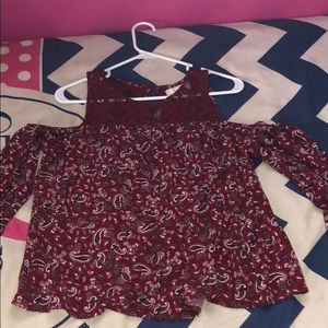 Cut out shoulder blouse